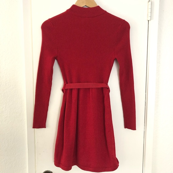 Free People Red French Girl Sweater Mini Dress Red - Picture 8 of 8
